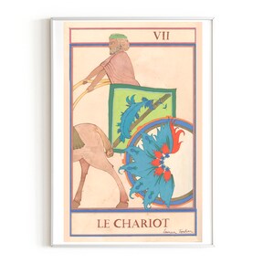Le Chariot- Carte de Tarot de Marseille "Le Chariot"" Peinture orientale- edition d'art limitée