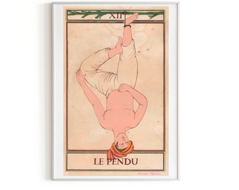 Persian Painting-persian miniature-Tarot card The Hanged man Le Pendu/ tarot lover/oriental painting-limited art print- 21 x 29,7 cm