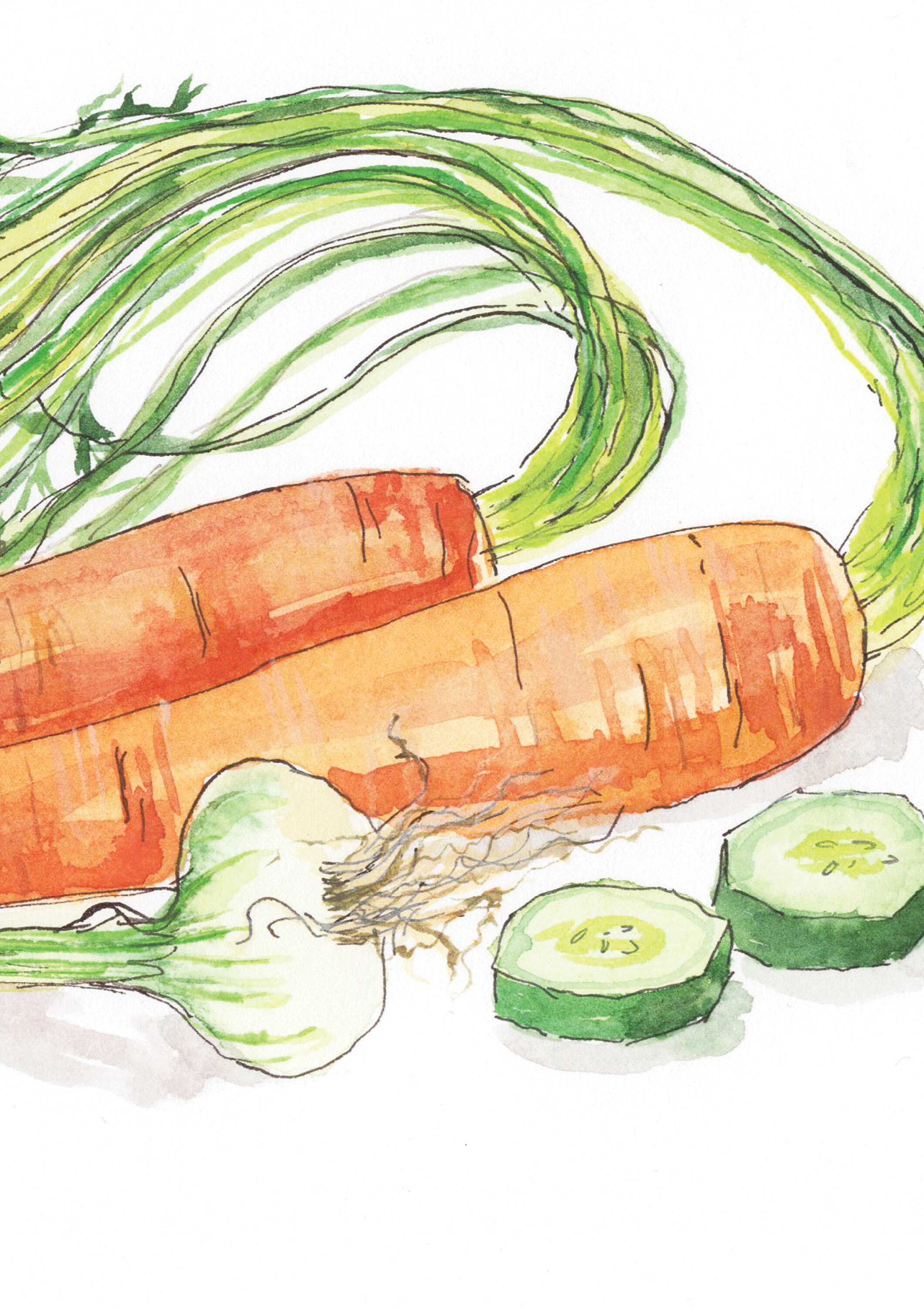 ✨新品✨　野菜　水彩画　冬野菜　絵画　（大きめ） 1_307dba5e7d0c0dffc39fea555a7c