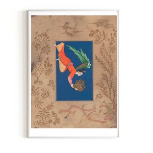 Persian painting - persian miniature-persian inspired miniature-LIMITED GICLEE PRINT 21 x 29,7 cm-Saadi’s gift