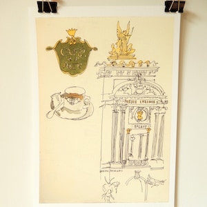 Paris watercolor-Paris painting-Paris Café de la Paix Watercolor-Paris watercolor art print/Paris lovers gift