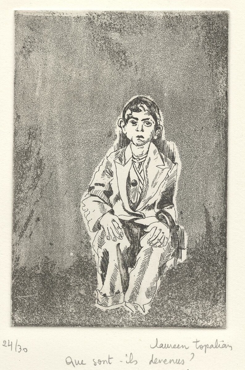 portrait painting-child portrait-child drawing-children in art-black and white art-young boy portrait-What did they become-Original Etching
