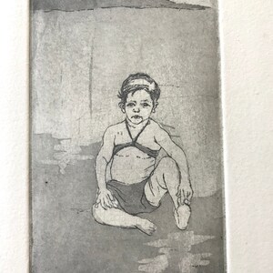 child portrait-baby portrait-nostalgic portrait-Original Etching-Plage