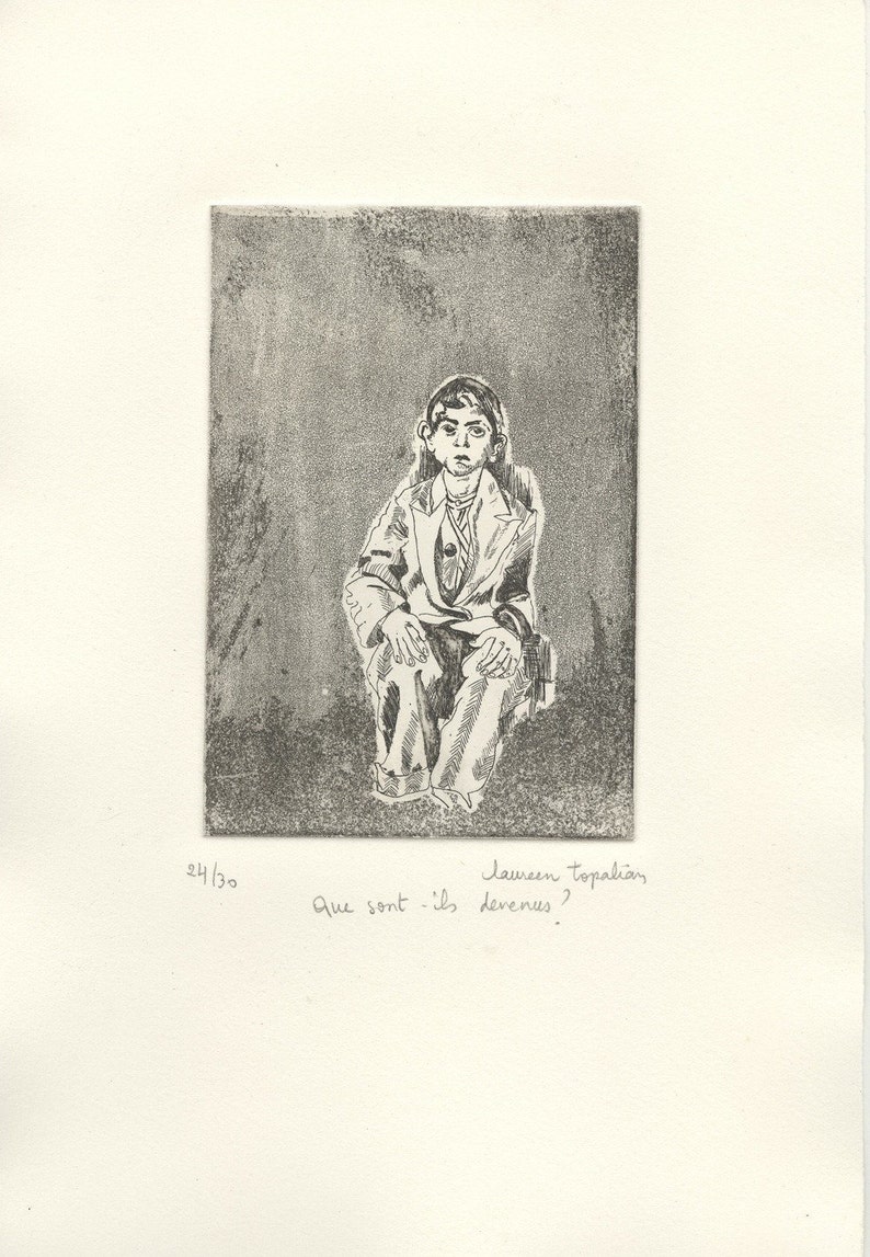 portrait painting-child portrait-child drawing-children in art-black and white art-young boy portrait-What did they become-Original Etching