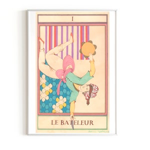 Tarot de Marseille-Peinture persane -Miniature Persane-Carte de Tarot "Le Bateleur" Peinture orientale-edition d'art limitée-