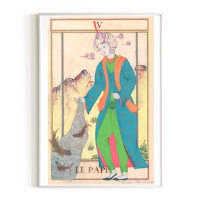 Le Pape- carte de Tarot-tarot de marseille- Peinture orientale- edition d'art limitée