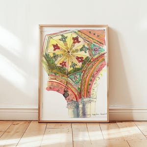 Armenian painting-Armenian drawing-Etchmiadzin painting-etchmiadzin cupola-limited art print 29,7 x 42 cm