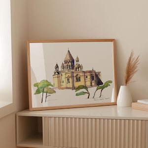 Armenian painting-Armenian art-Etchmiadzin painting-etchmiadzin drawing-limited art print 21 x 29,7 cm