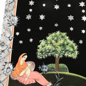 indo Persian painting indo persian miniature-iranian painting-iranian miniature-LIMITED GICLEE PRINT 42 x 29,7 cm-The night of the stars image 6