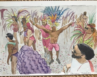 art antilles-peinture antilles-peinture carnaval- Antilles peinture-Carnaval des Antilles-Aquarelle originale