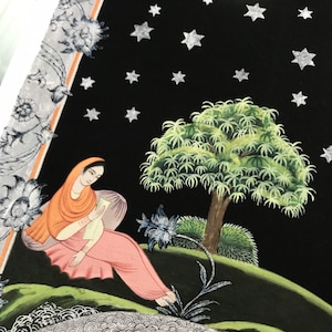 indo Persian painting indo persian miniature-iranian painting-iranian miniature-LIMITED GICLEE PRINT 42 x 29,7 cm-The night of the stars image 4