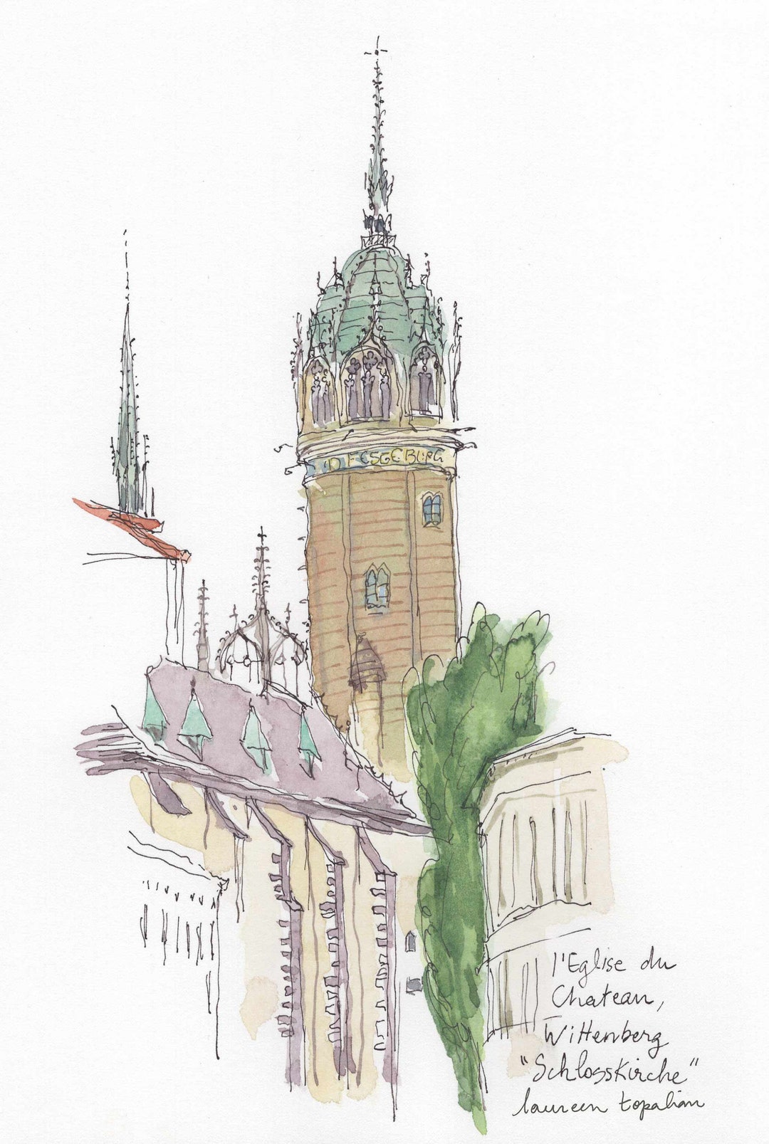 Lutheran Churchluther Painting Church Painting Wittenberg Gift