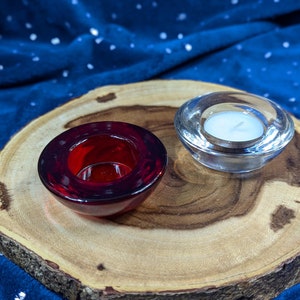 Colored Glass Tealight Candle Holders - Two Varieties - Altar Accessories - Ritual Ceremonial Accoutrements