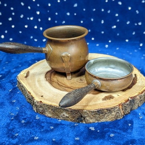 Vintage Copper Cauldron & Saucepan Set: Witchcraft Spellwork Tools