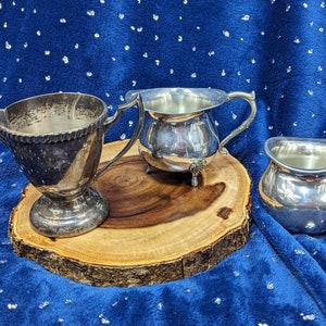 Vintage Silver or Pewter Pouring Vessels - Three Styles - Spell Component Containers - Moon Ritual Vessel