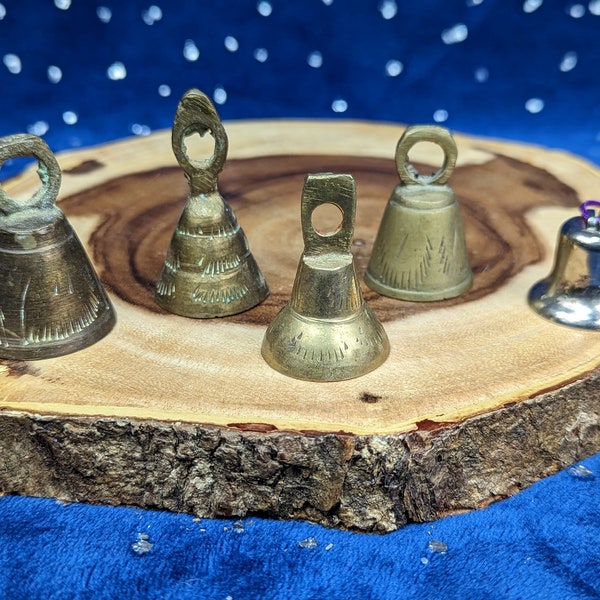 Vintage Miniature Brass Bronze Tone Bells - Choose Your Favorite - Witchy Tools - Altar Accessories - Ritual Ceremonial Accoutrements