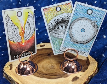 Copper Metal Tarot Card Display - Treasures - Witchy Tools - Altar Accessories - Ritual Ceremonial Accoutrements