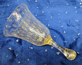 Handblown Gilded Glass Bell: Murano Witchy Altar Tool