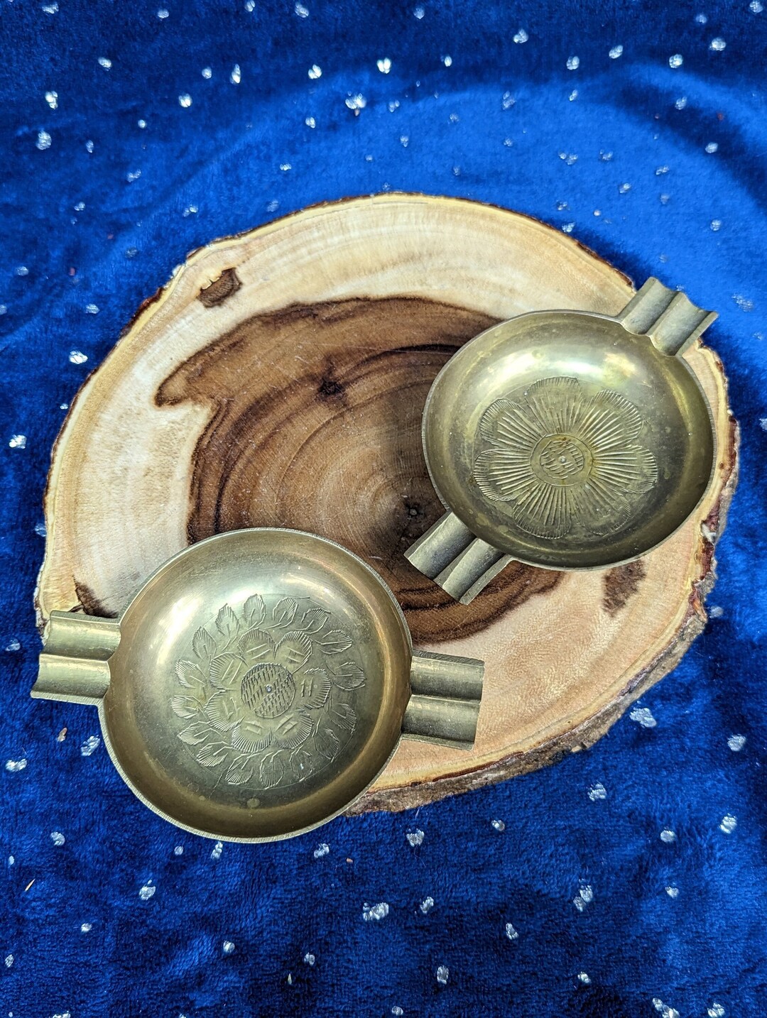 Vintage Brass Ash or Incense Tray or Candle Holder Small Witch Tools Decorative Ritual Altar