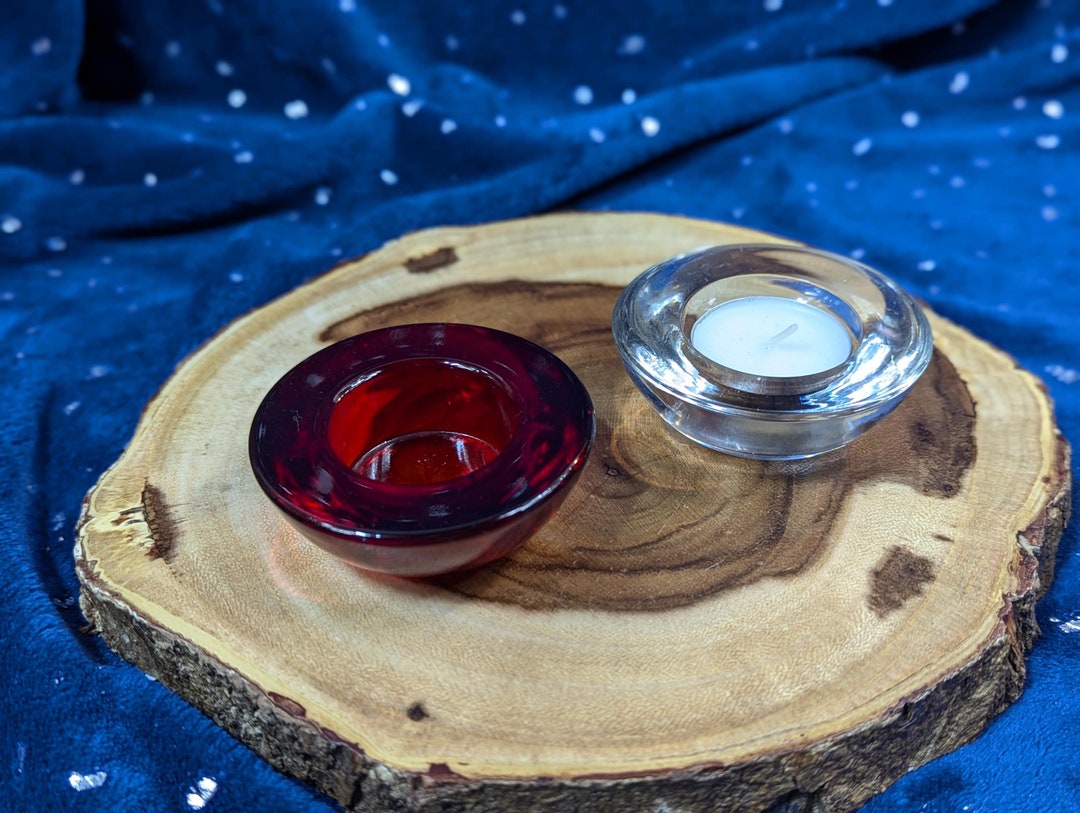 Colored Glass Tealight Candle Holders Two Varieties Altar Accessories