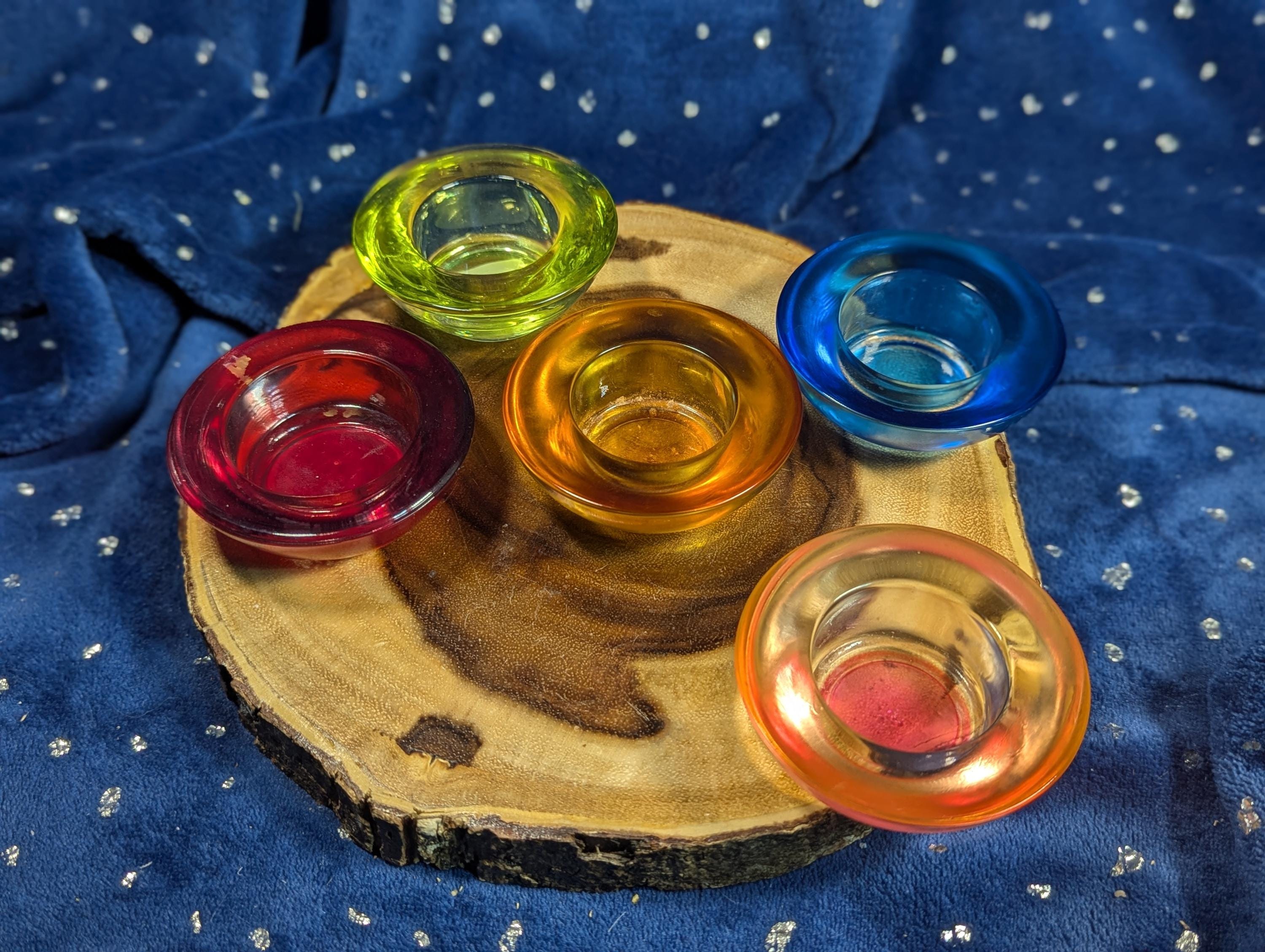 Colored Glass Tealight Candle Holders in Various Colors - Etsy