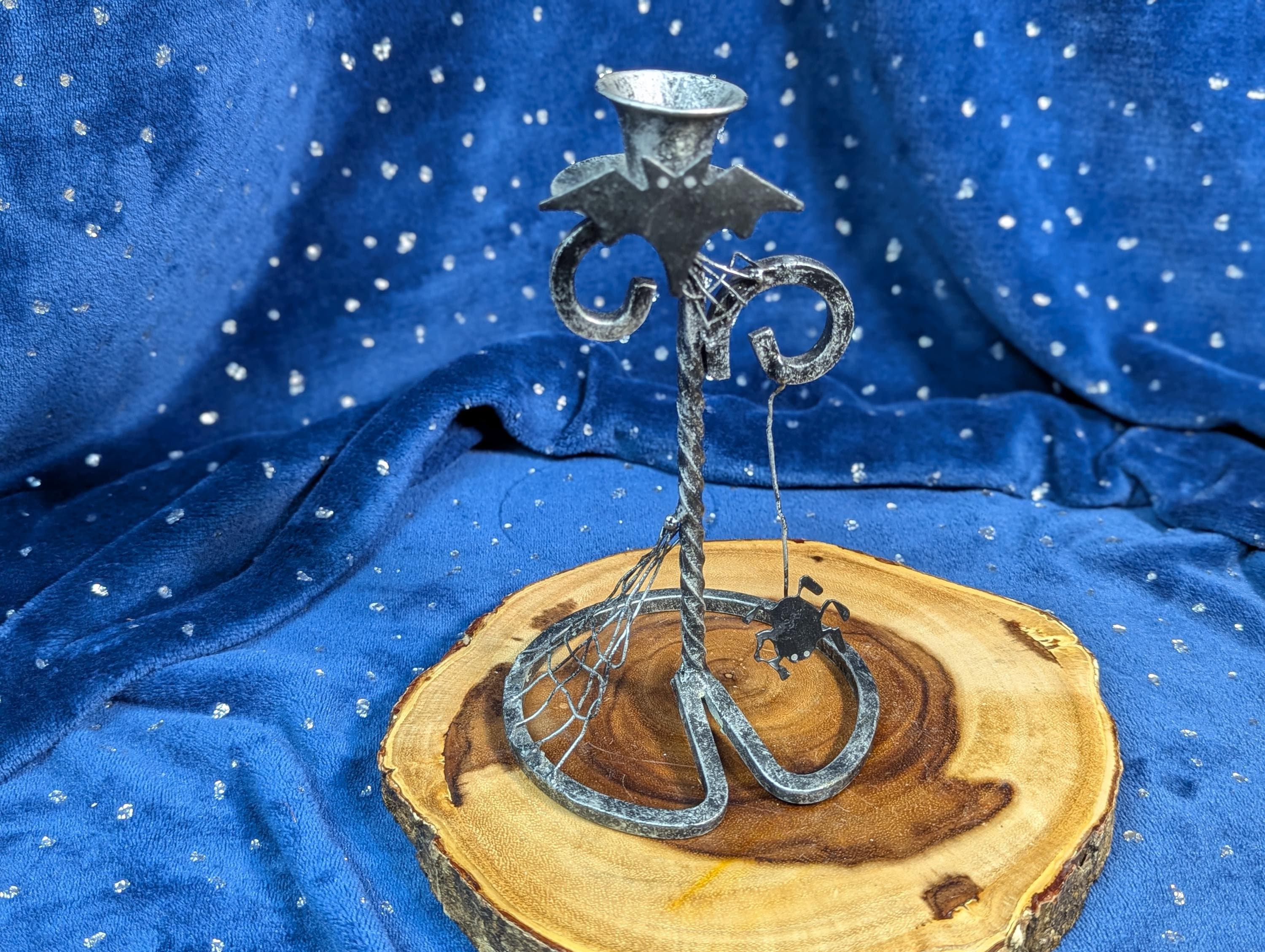Spiderweb Candlestick Holder: Whimsical Halloween Altar Decor - Etsy