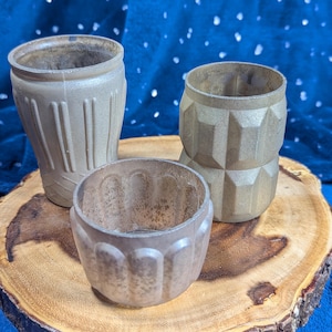 Trio of Neutral Colored Frosted Tealight Candle Holder - Candle Magick