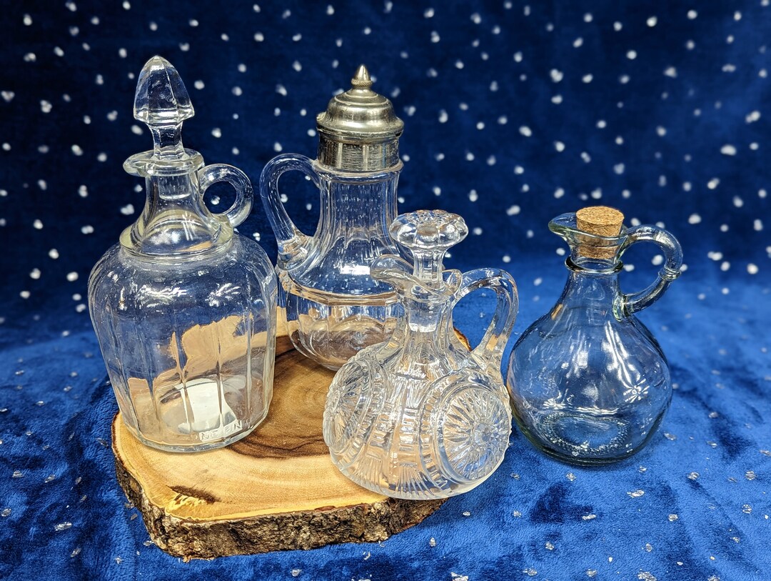 Vintage Glass Cruets Decanters Vessels Glass Container Spell Tool
