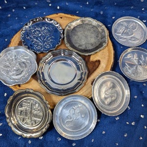 Vintage Silver Tone Altar Plates: Witch Tools, Decorative Dishes