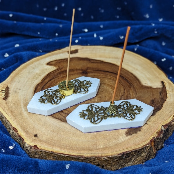 Upcycled White Marble Tile Incense Burner Holder - Bespoke Incense - Unique Altar Decor - Upcycled Magick