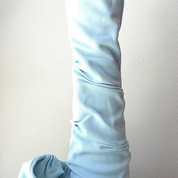 Vintage Hansen Long Baby Blue Nylon Gloves