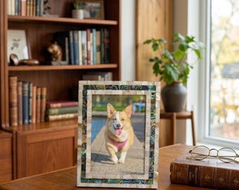 Mother of Pearl Photo Frame, Luxury Mosaic Picture Frame, Coastal Home Decor Gift