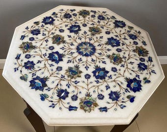 Custom Marble Inlay Coffee Table – Artisan Crafted for Your Home