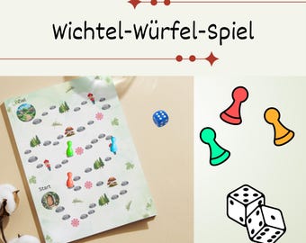 Wichtel Garten Dice Game, PDF Board Game for Children 3 Years and Up, 2-4 Players Digital Download, Magical Family Game Printable