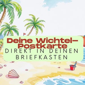 physische Wichtel-Postkarte in deinen Briefkasten