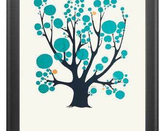 NEW Tree with Circles - John ffrench ARTWORK PRINT 13” x 20”