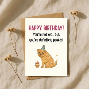 Over the Hill Funny Birthday Card – Sarcastic Aging Humor, Milestone Celebration Laughs, Old Age Joke Card – For Brother, Sister