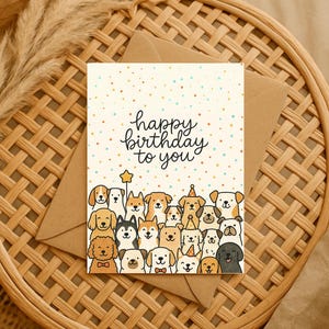 Birthday Dog Birthday Card, Cute Puppy Birthday Greeting Card, Animal Lover Card, Funny Dog Birthday Card, Adorable Card for Friends or Kids