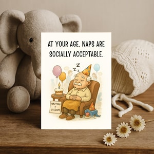 Aging Humor Birthday Card. Sarcastic Aging Humor Card. Funny Sarcastic Birthday Card for Friend, Him, Her. Over the Hill Birthday Joke.