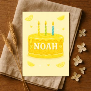 Cartão de aniversário personalizado, cartão de bolo de aniversário personalizado, marco de nome e idade, cartão de aniversário de 18, 21 e 30 anos, saudação de lembrança para ele e ela