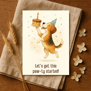 Funny Dog Birthday Card for Him Her – Cute Beagle Greeting Card – Punny Pet Birthday Gift for Dog Lovers – Animal Card for Friends