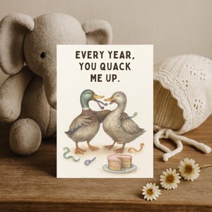 Funny Duck Birthday Card - Animal Pun Greeting for Friends - Hilarious Celebration Card with Ducks, Funny Birthday card to Wife, Husband