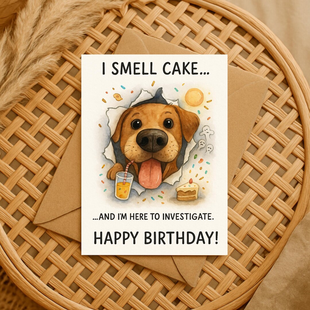 Funny Dog Birthday Card for Friend, Animal Lover Birthday Card for Him ...