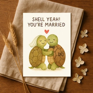 Wedding Congratulations Card, Wedding Day Cheers, Happily Ever After, Bride & Groom Greetings, Just Married Card, Newlywed Wishes