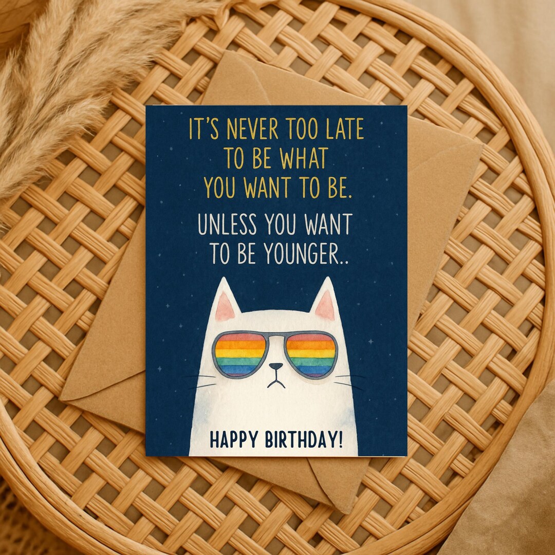 Funny Cat Birthday Card for Adults – Sarcastic Card About Aging and ...