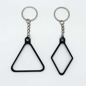Pool & Billiards Rack Keychain | 8-Ball Triangle and 9-Ball Diamond | Singles or Set | Cue Case Accessory | Pool Player Gift