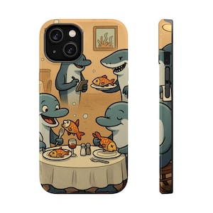 Fundas magnéticas resistentes con diseño de tiburón: adorable diseño de dibujos animados para proteger el teléfono, regalo divertido para amantes del océano, cumpleaños, vacaciones, [...]