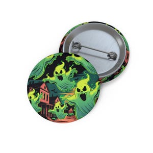 Custom Ghost Pin Buttons: Halloween Party Favors, Collectible Accessories