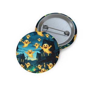 Custom Ghost Pin Buttons: Halloween Party Favors, Collectible Accessories