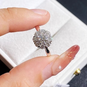 0.97 Carat Round Diamond Ring | Double Diamond Accent Design | Colorless Stones | Elegant Promise or Stackable Ring